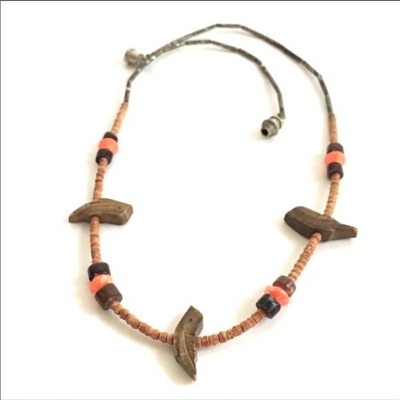 Vintage Boho Chic Fetish Necklace Carved Birds - Picture 2 of 8
